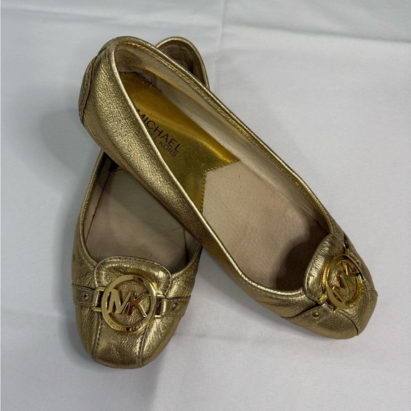 Michael Kors Gold Flats with Emblem - Picture 2 of 5